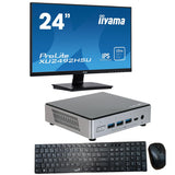 YNISEK - Mini PC i7-10510U 16GB 1TB M.2 SSD + Pantalla 24P + Teclado + ratón, sin OS
