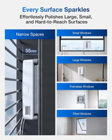 ECOVACS Winbot Mini Robot limpiacristales, diseño Compacto, boquillas Dobles con pulverizador ultrasónico, Sistema de protección de 9 etapas, planificación Inteligente de rutas