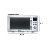 SEVERIN Microondas con grill y convección, función de freidora de aire, 4 en 1 para descongelar, cocinar y calentar, 25 L, acero inoxidable cepillado/plateado, MW 7982