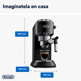De'Longhi Dedica - Cafetera de Bomba de Acero Inoxidable para Café Molido o Monodosis, Cafetera para Espresso y Cappuccino, Depósito de 1.3 Litros, Sistema Anti-goteo, EC685.BK, Negro