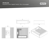 DIGITUS Conmutador de Red Plano - 5 Puertos Gigabit Ethernet - Montaje en Carril DIN - Bloque de terminales - Sin Ventilador - Negro/Azul