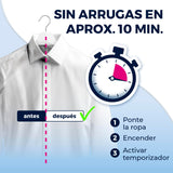 CLEANmaxx Plancha automática de camisas PRO STEAM + accesorio para pantalones | Función vapor, pantalla táctil | Plancha para camisas y blusas | Reduce olores, desinfecta, alisa, refresca