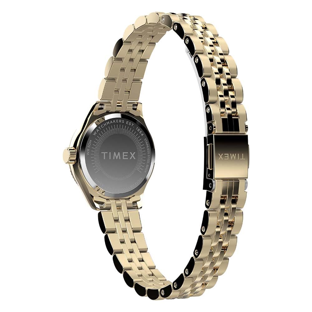 Timex Trend TW2W90800 - Reloj de Mujer 25 mm, Brazalete de Acero Inoxidable en Tono Dorado, Esfera Rosa y Caja en Tono Dorado