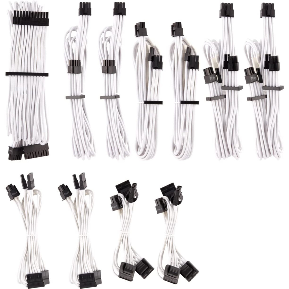 Corsair - Kit Pro (Cables de alimentación interna, Male connector/Male connector, Derecho, Derecho) Blanco