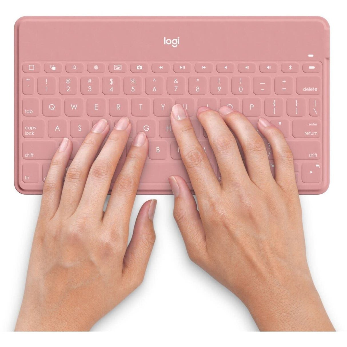 Logitech Keys-To-Go Teclado Inalámbrico Bluetooth para iPhone, iPad, Apple TV, Disposición QWERTZ Alemán, Rosa