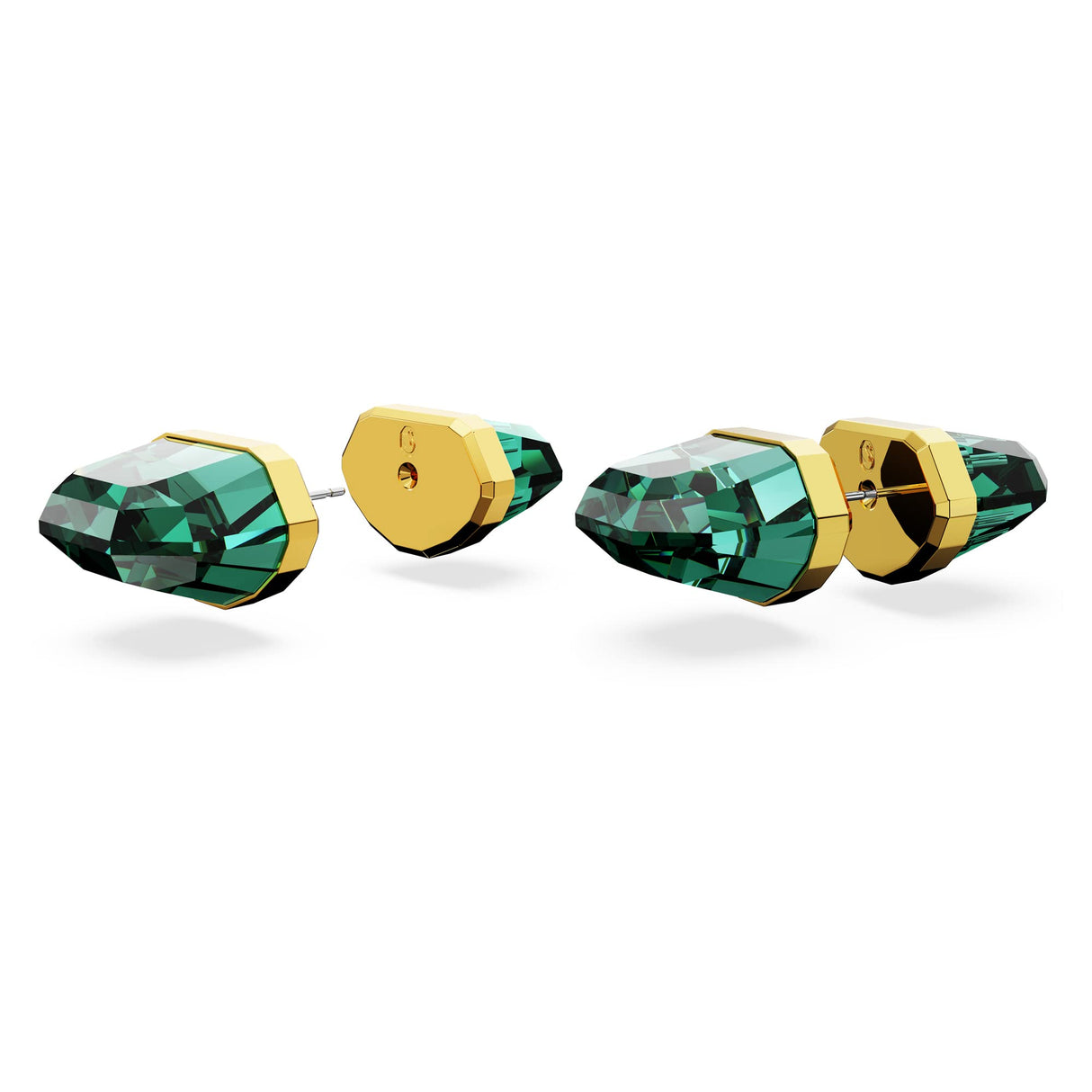 Pendientes Lucent Swarovski, cristal tallado verde en montura rodiada, de la colección Lucent de Swarovski