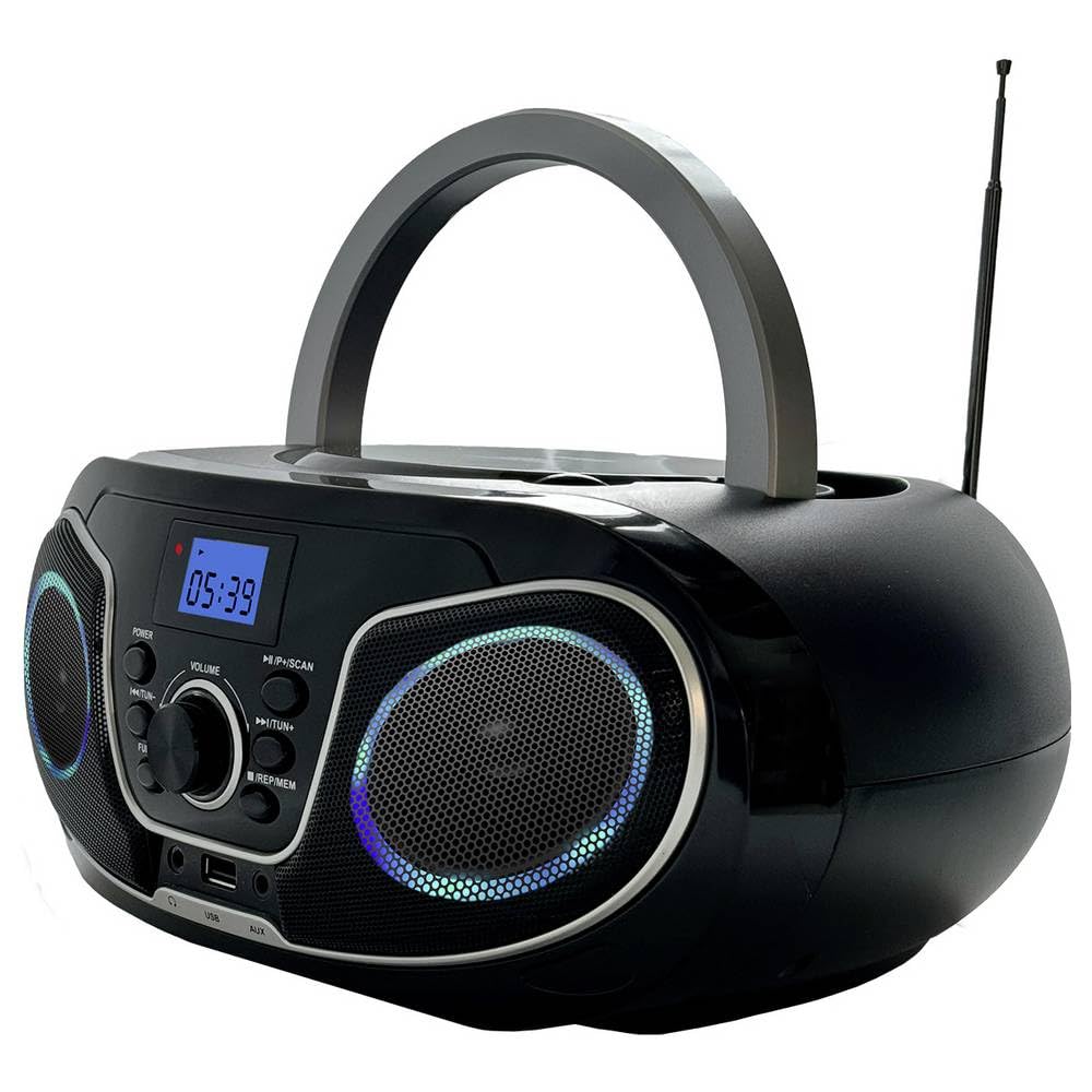 Silva-Schneider MPC 19.4 - Radio FM con Reproductor de CD, AUX, USB, Color Negro y Plateado