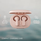 Urbanista Copenhagen Auriculares Inalámbricos, IPX4 Bluetooth 5.2 con Controles Táctiles y Micrófono con Cancelación de Ruido, 32H de Reproducción, Estuche de Carga USB C, Rosa Polvoriento