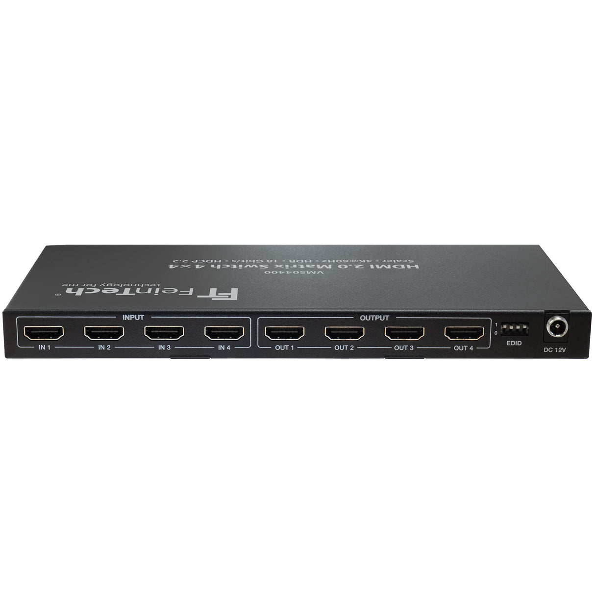 FeinTech VMS04400 - Conmutador de Matriz HDMI 2.0 (4 x 4, con Escalador, 4 entradas/Salidas, 4 K, 60 Hz, Ultra HD, 18 Gbps)