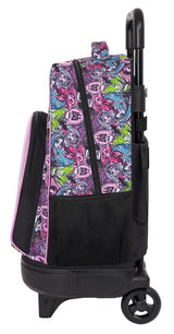 Safta MONSTER HIGH DRAMA - Mochila Grande con Ruedas, Compacta, Extraíble, Ideal para Niños de Diferentes Edades, Cómoda y Versátil, Calidad y Resistencia, 33x22x45 cm