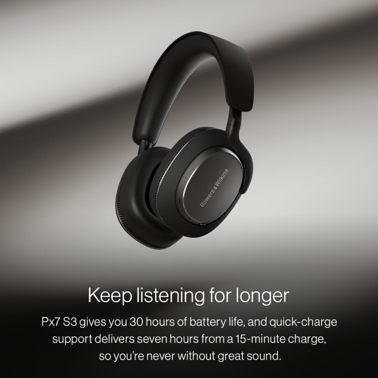 Bowers & Wilkins Px7 S3 Auriculares Over-Ear Bluetooth, Cancelación de Ruido, Sonido Hi-Res, aptX Lossless, 30h Reproducción, 8 Micrófonos, Carga Rápida - Blanco Canvas