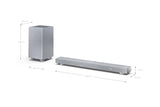 SHARP HT-SBW53121(SL) Soundbar 3.1.2 Dolby Atmos/DTS:X, subwoofer inalámbrico, barra de sonido elegante y potente con altavoces que emiten hacia arriba, sonido envolvente 3D. P. Maxima 550w color Gris