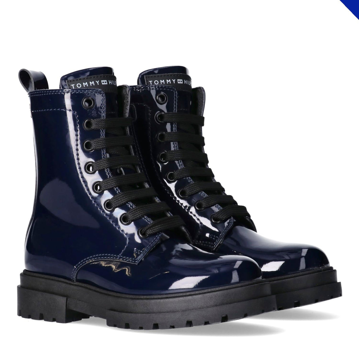 Tommy Hilfiger, Botín cierre con cremallera y cordones para niñas, Kessy, Blu, 39