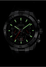 Festina Reloj Hombre F20671/6 Chrono Bike Caja de Acero Inoxidable 316l Plateado Correa de Caucho Negro