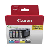 Cartuchos de Tinta Color Canon PGI-1500 Originales - Paquete de 4 (1 Negro, 1 Cian, 1 Magenta y 1 Amarillo)