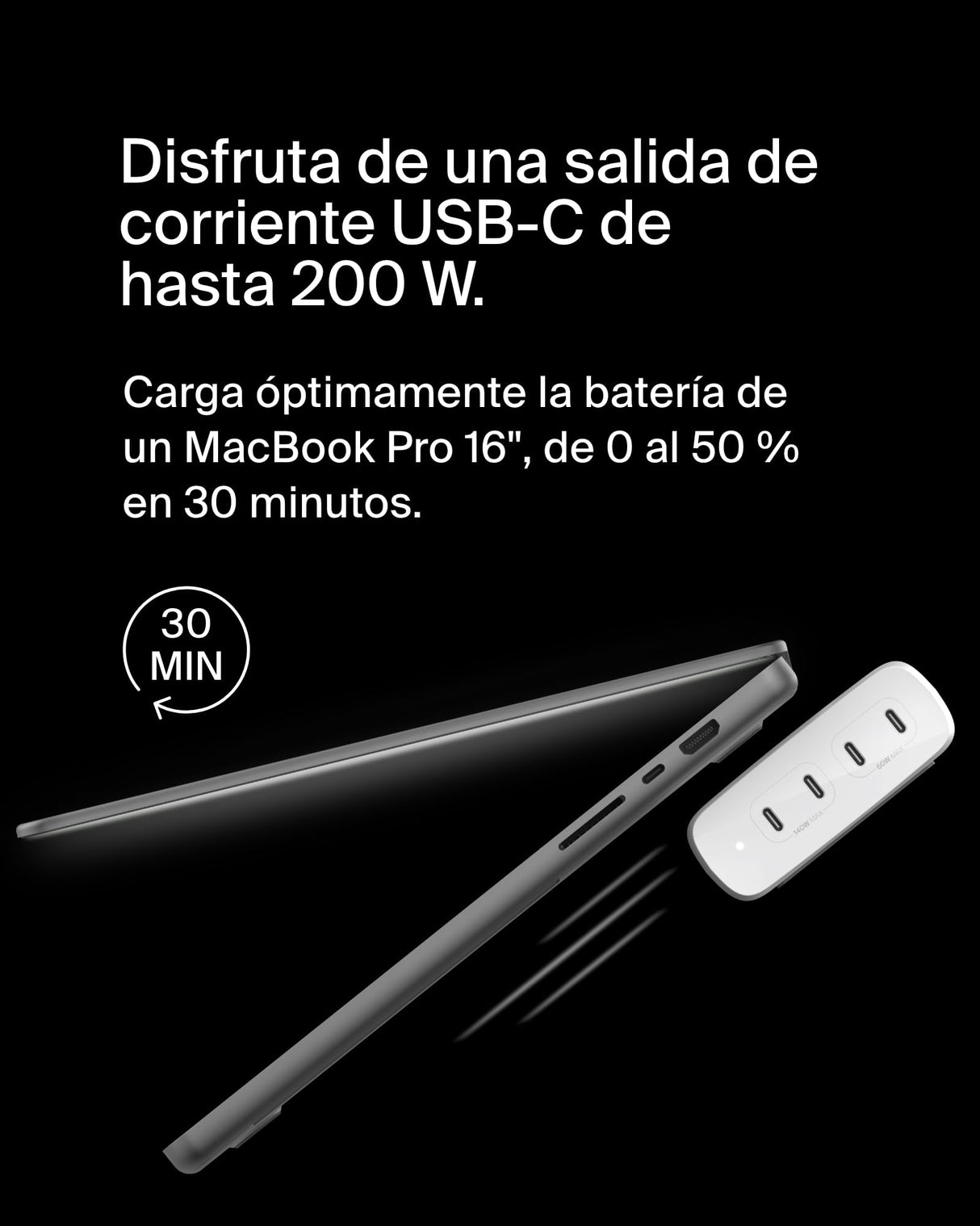 Belkin Cargador de Pared USB-C GAN con 4 Puertos BoostCharge Pro, multipuerto con USB-C PD 3.1, Carga rápida, Cable de 1,5 m, MacBook Pro, Serie iPhone 15, iPad Pro, Galaxy S24, Google Pixel y Otros