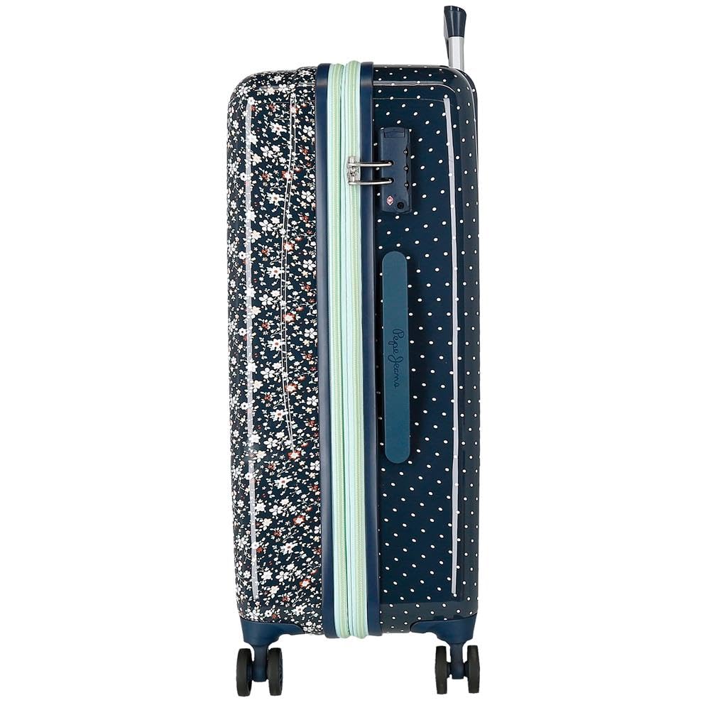 Pepe Jeans Alenka Juego de Maletas Azul 55/68 cms Rígida ABS Cierre TSA 104L 6,64 kgs 4 Ruedas Dobles Equipaje Mano by Joumma Bags