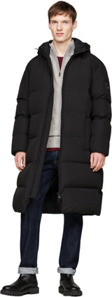 Tommy Hilfiger Abrigo de Plumas Hombre Down Parka con Capucha, Negro (Black), L