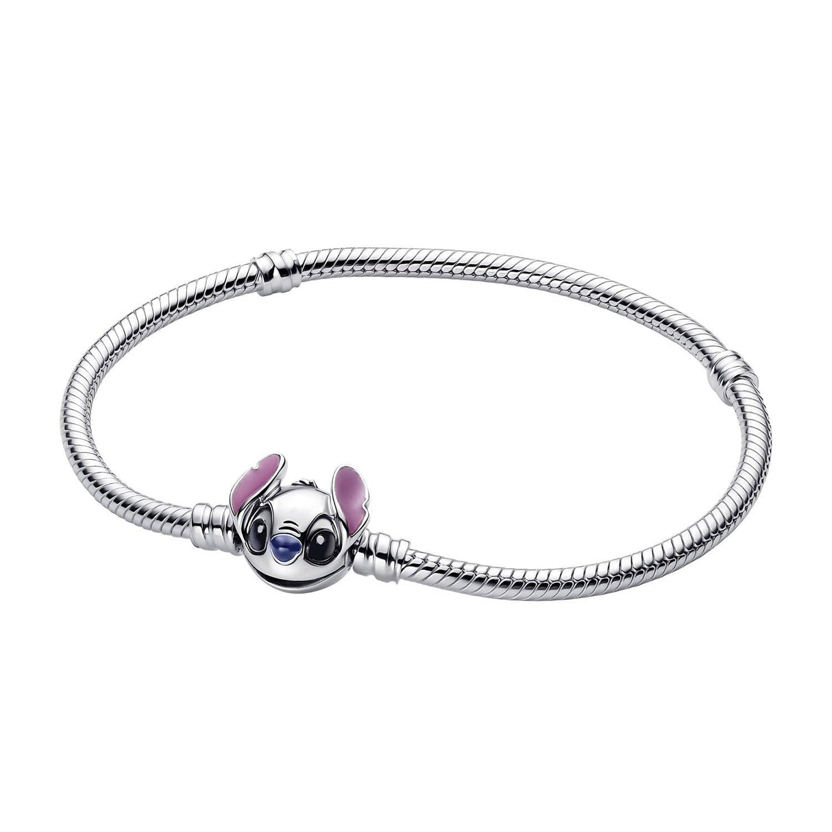 PANDORA Pulsera para mujer de plata Disney Stitch 593738C01, 593738C01-21, Plata de ley, No es una piedra preciosa
