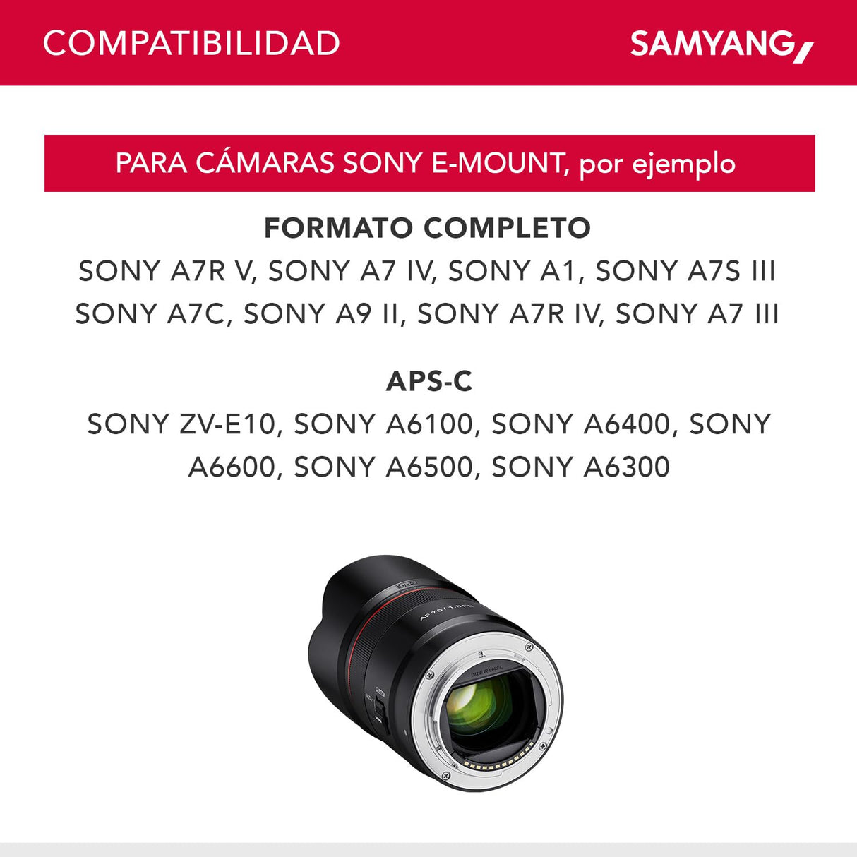 Samyang Objetivo de retratos AF 75 mm F1.8 FE (Pequeño pero absoluto) - Autofoco full frame y APS-C distancia focal fija - Para Sony E Mount A9 II A7 III A7C II A7C R A6600 A6500 A6400 A6300 y más