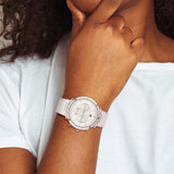 Tommy Hilfiger Reloj Analógico de Cuarzo Multifunción para Mujer con Correa de Cuero Blanca - 1782352
