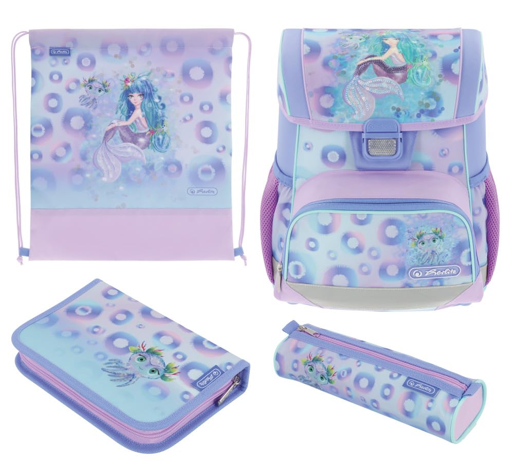 Herlitz Loop Plus Mystic Mermaid Mochila escolar, Niñas, Multicolor, 37 x 31 x 22 cm
