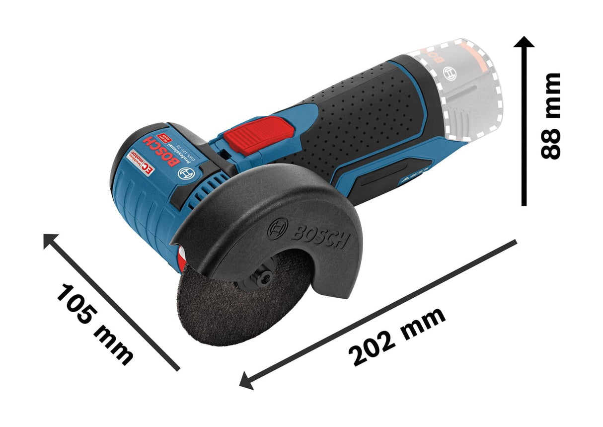Bosch Professional 12V System GWS 12V-76 - Amoladora angular a batería (Ø 76 mm, 19500 rpm, 3 discos, sin batería, en L-BOXX)