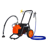 VEVOR Pulverizador de Pintura sin Aire de Eficiencia de 1700 W, 3,5 L/min, 3000 PSI con Diafragma, Carrito y Barra de Extensión, Pulverizador de Pintura para Pulverización Interior y Exterior