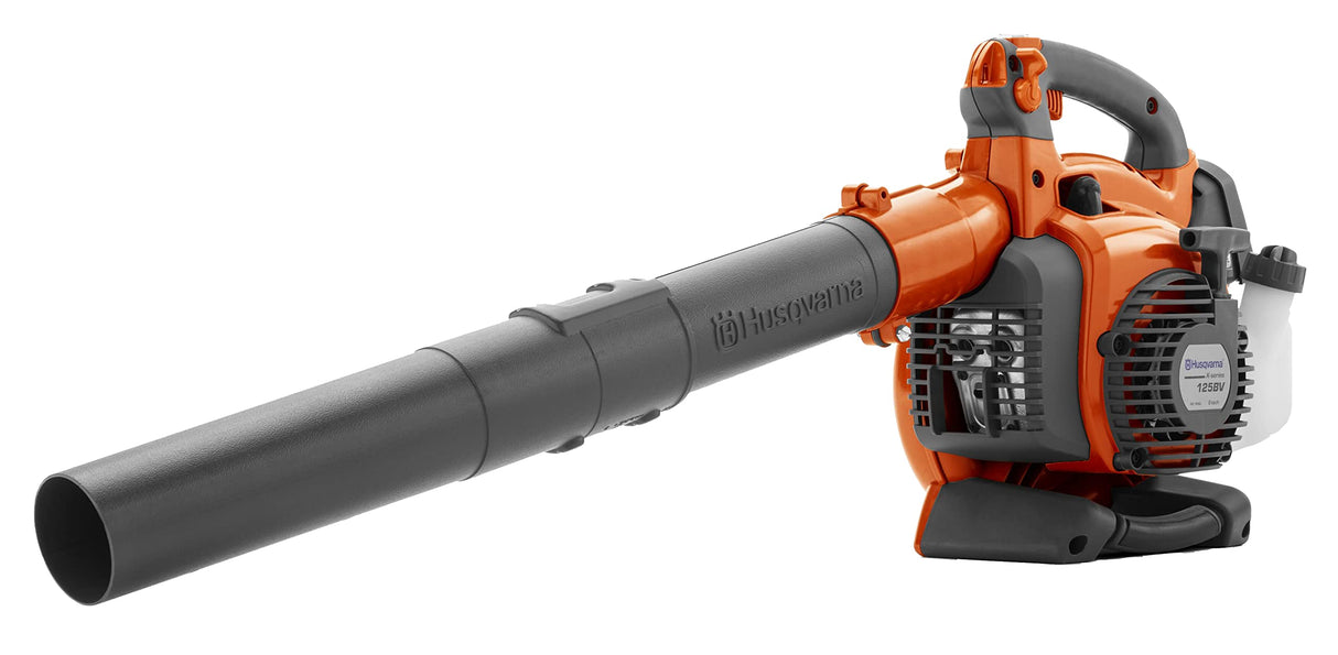 Husqvarna 125BVx - Soplador y aspirador de hojas a gasolina (4,35 kg) Negro, Naranja