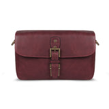 MegaGear Torres Mini Bolsa de mensajería de la cámara de Cuero Genuina para cámaras sin Espejo, instantáneas y DSLR - Maroon - Granate