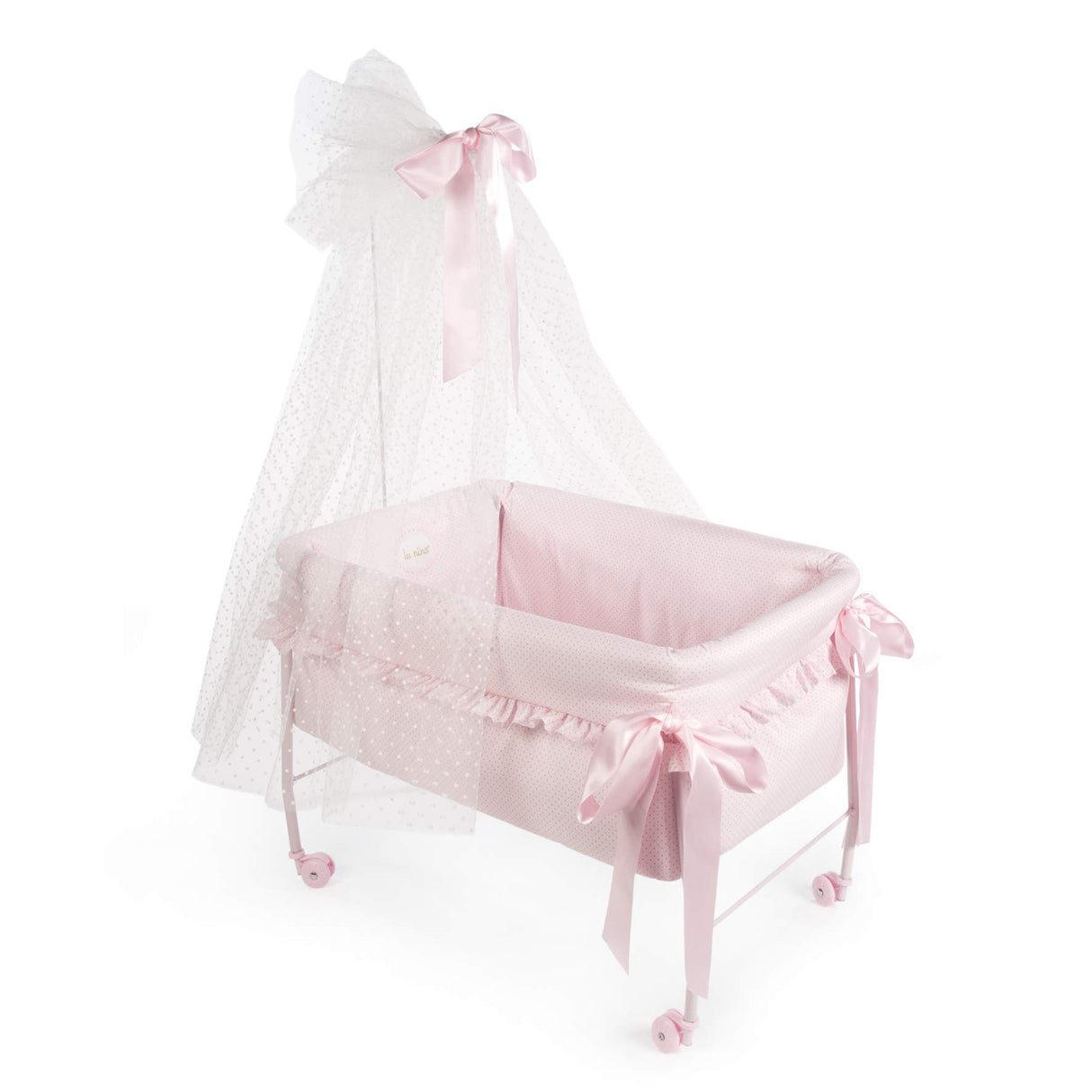 La Nina- Cuna con Dosel Topito Rosa muñecas, Color (Diset 65052)
