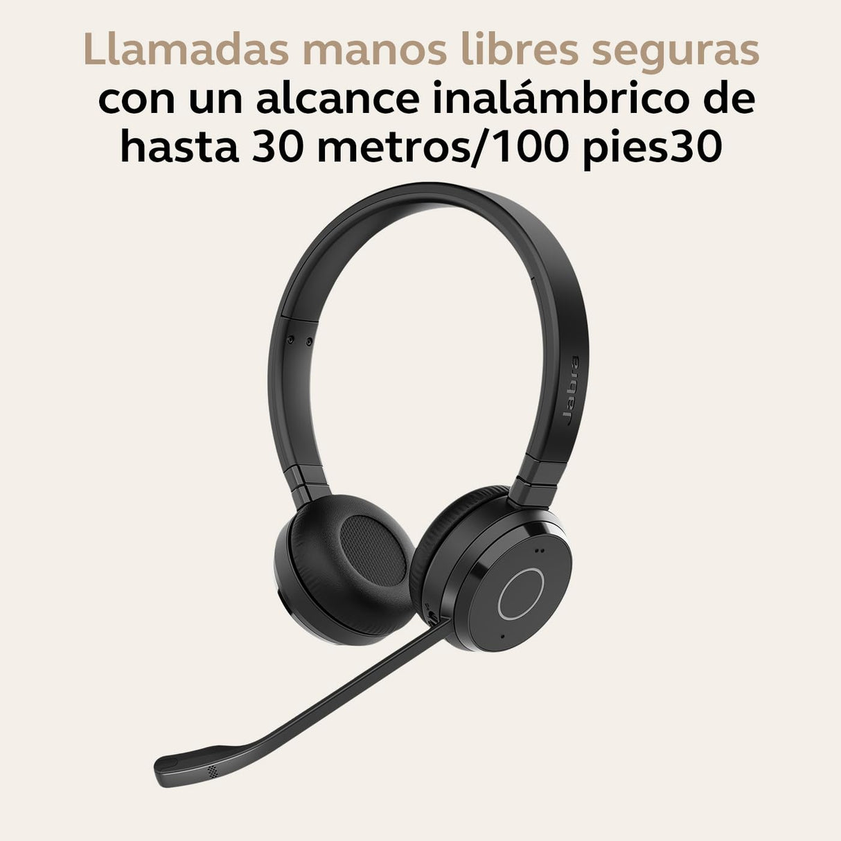 Jabra Evolve 65 TE MS - Auriculares Inalambricos Bluetooth, Cascos Inalambricos Bluetooth con 30m Rango, 16h Batería, conectividad USB-A y USB-C, se Conecta a Dos Dispositivos - Negro