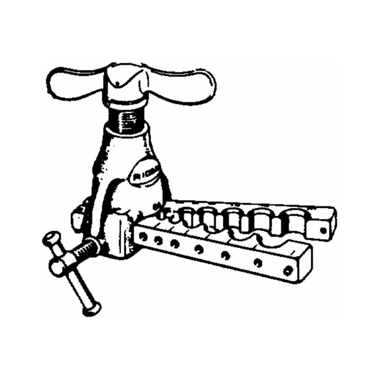 RIDGID 83037 458R Herramienta de abocinado a 45° tipo trinquete SAE extendida para tuberías de 3 mm a 19 mm, Herramienta de abocinado de precisión tipo trinquete