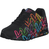 Skechers Uno Highlight Love, Zapatillas Mujer, Black/Multi, 36 EU