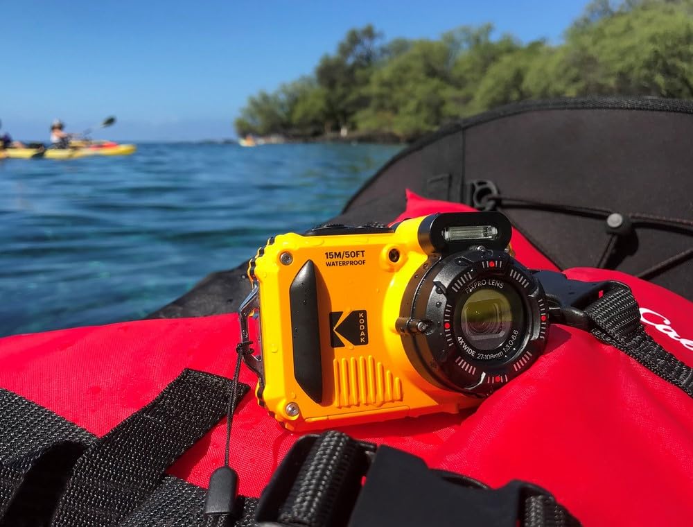 KODAK Pixpro Pack WPZ2 + 1 Tarjeta SD – Compact 16M Pixels, Impermeable a 15 m, antigolpes, Video 720p, Pantalla LCD 2,7 – Batería de Li-Ion – Amarillo