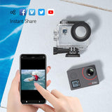AKASO V50 Elite Cámara Deportiva con Tarjeta de Memoria MicroSDXC de 64GB Cámara de Acción WiFi 4K 60fps 20MP con EIS Pantalla Táctil Control de Voz 8X Zoom Cámara Acuatica Sumergible 40M 2 Baterías