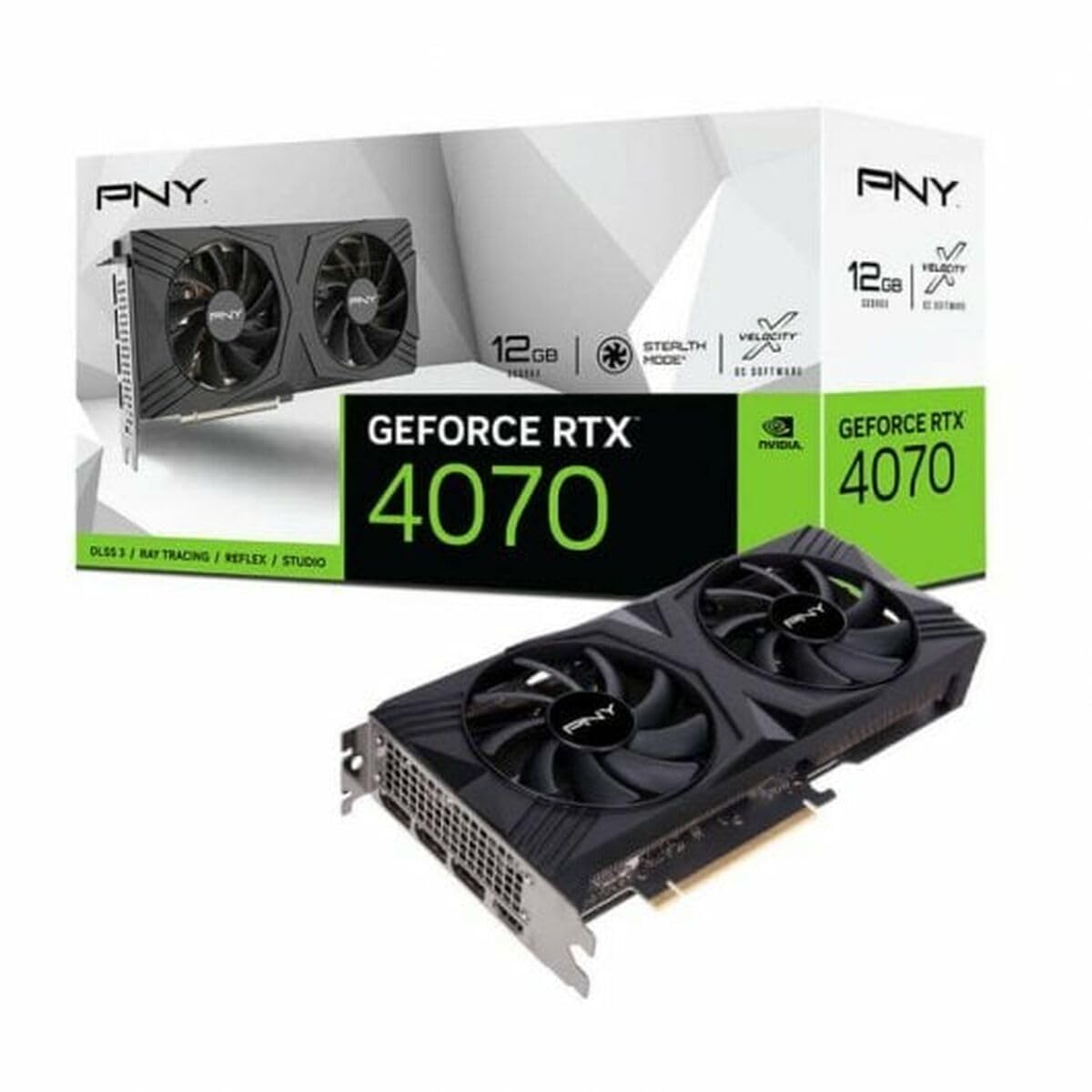 PNY - Tarjeta gráfica Nvidia GeForce RTX 4070, 12 GB, Color Verde