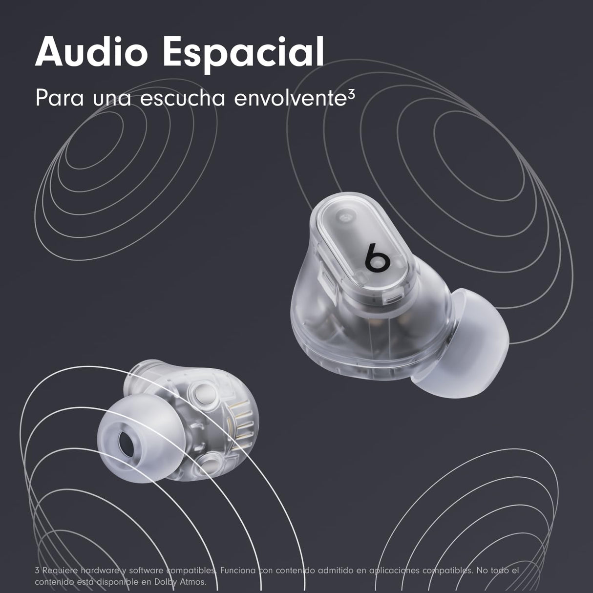 Beats Studio Buds + | Auriculares Totalmente inalámbricos con cancelación de Ruido, Mejor compatibilidad con Apple y Android, micrófono Integrado, Bluetooth, Resistencia al Sudor - Transparente