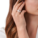 Emporio Armani Anillo Para Mujer, Tamaño Anillo Grande: 21X6X2mm Anillo Tamaño Pequeño: 21X2X2mm Anillo Acero Inoxidable Oro Rosa, EGS2830221