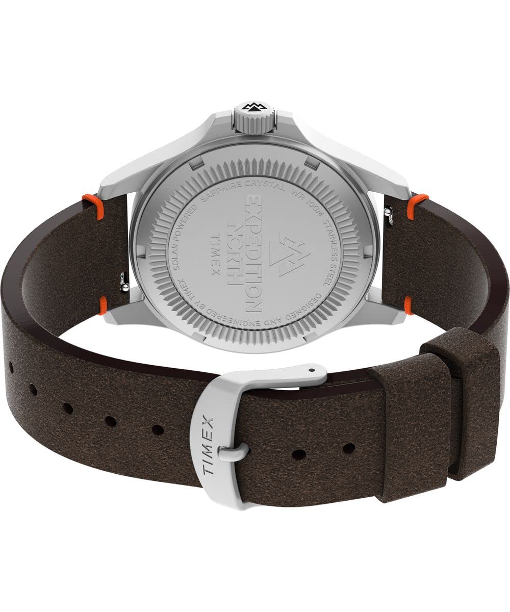 Timex Expedition North - Reloj de 41 mm para hombre, eco-friendly marrón, correa de liberación rápida de dos piezas, esfera negra, caja de acero inoxidable TW2V64100