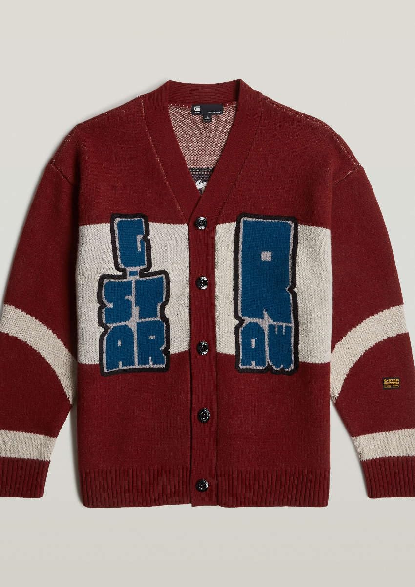 G-Star Para Hombre Cárdigan Holiday Loose Knitted, Rojo (dry red D25116-D939-5298), S
