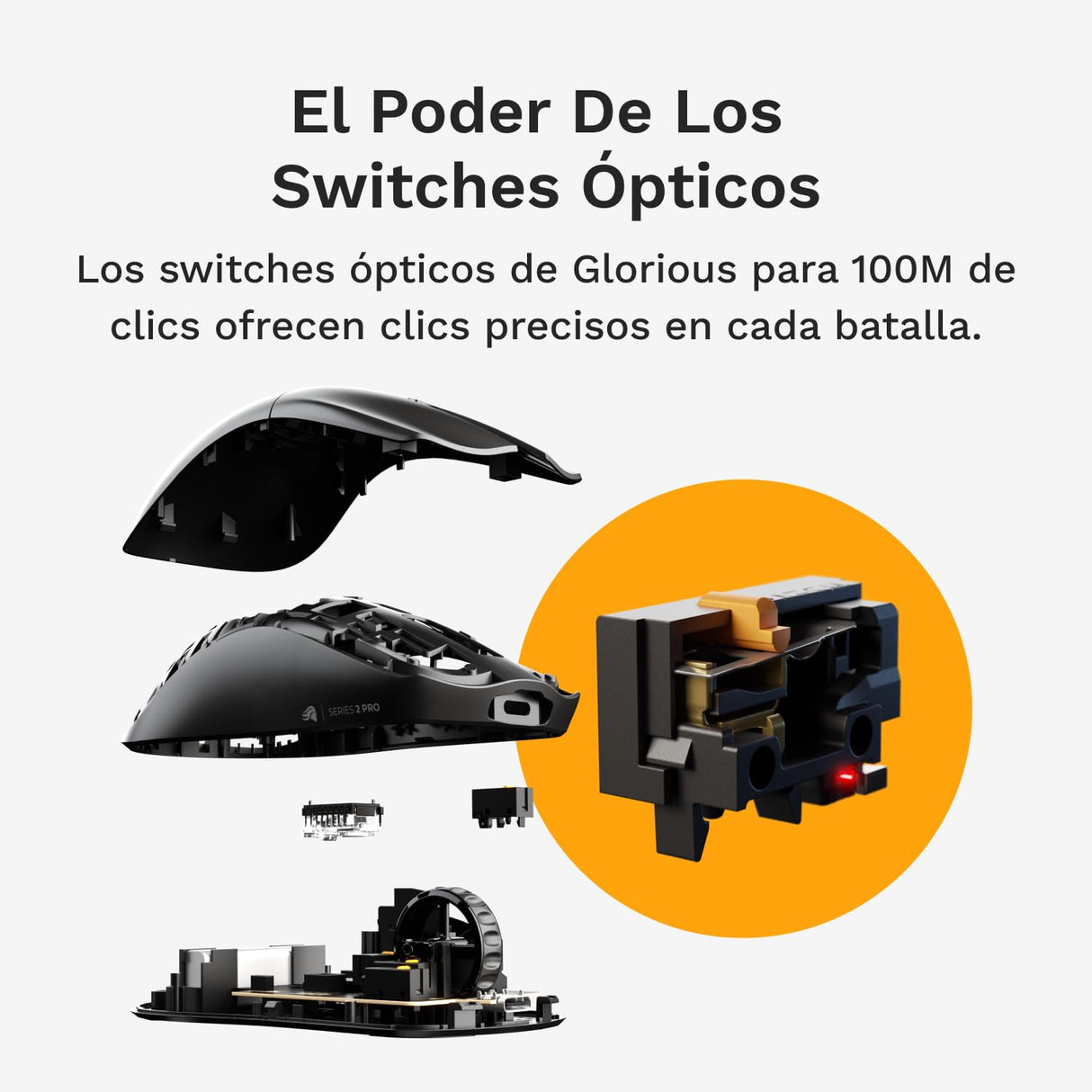 Glorious Gaming Series 2 Pro Ratón Gaming inalámbrico - Compacto, superligero 55 g, sondeo de 8K, Sensor de 26K, switches ópticos, e-Sports, PC Gaming, Agarre de Garra, Juegos FPS - Negro