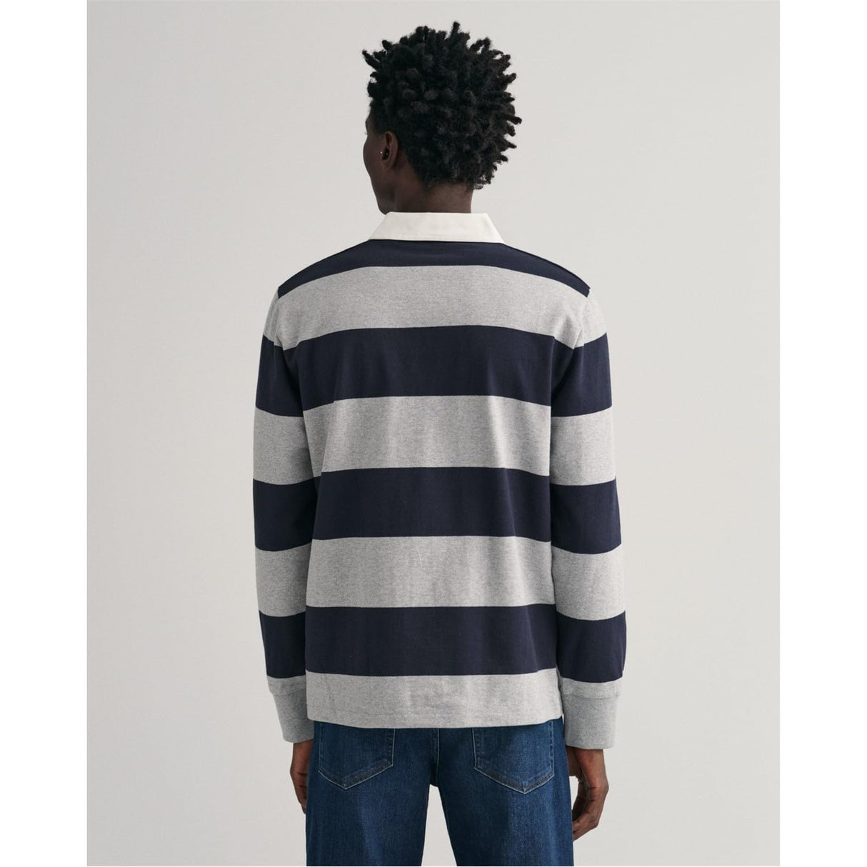GANT Reg Shield Barstripe Heavy Rugger Camisa, Grey Melange, XL para Hombre
