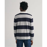 GANT Reg Shield Barstripe Heavy Rugger Camisa, Grey Melange, XL para Hombre