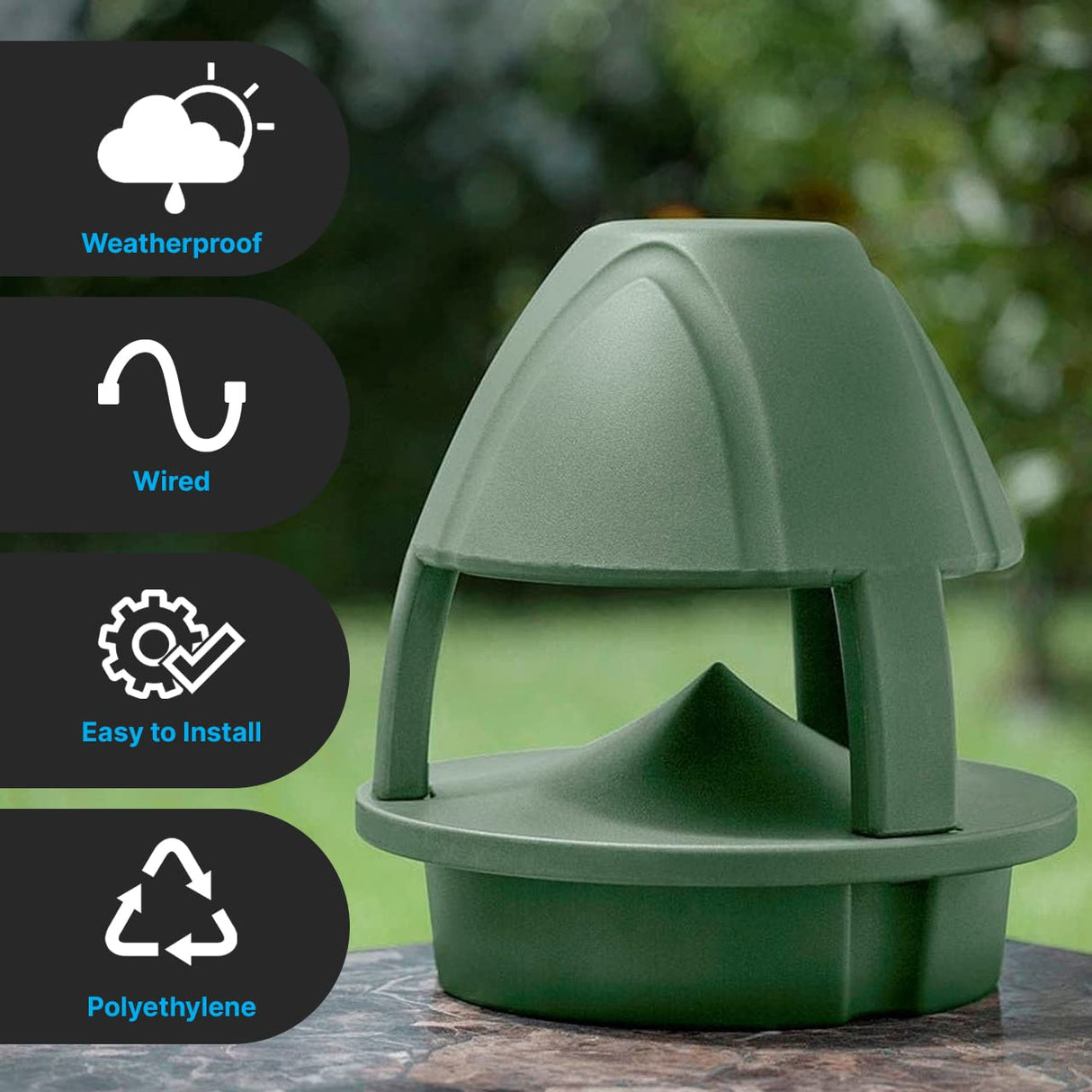 Pyle Altavoz de jardín Impermeable de 6.5 Pulgadas para Exteriores, Altavoz pasivo de 6.5 Pulgadas, 6-1/2 Pulgadas, coaxial de 2 vías, IP56, Muy Adecuado para instalación en Diferentes Superficies,