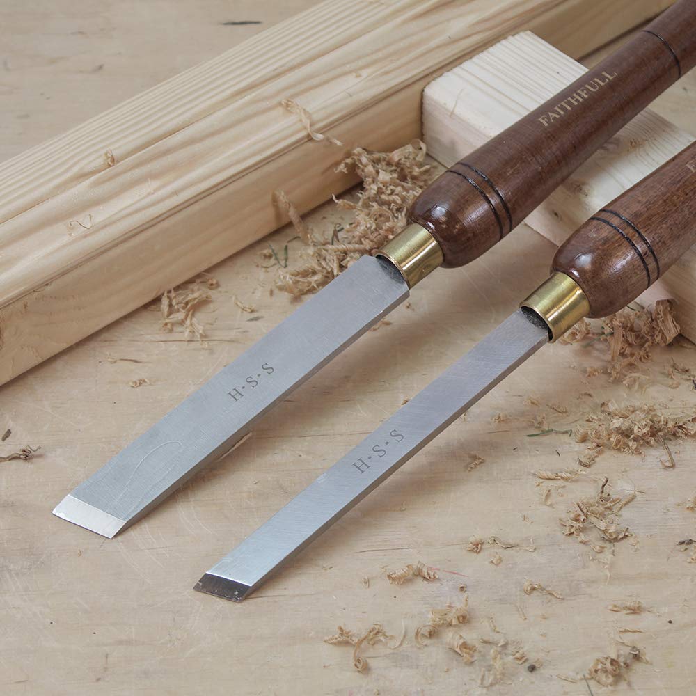 Faithfull HSS Turning Chisel Set of 8 in Wooden Presentation Box Suitable for Hard and Soft Woods
