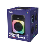 Trust Azura Altavoz Bluetooth Potente 100W para Fiestas, Altavoz Portátil Inalámbrico Luz LED RGB Intemperie IPX4, Altavoces Bluetooth Batería Recargable 11H, 2 Entradas de Micrófono Karaoke