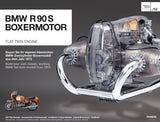 Franzis BME019 67009 0 BMW R 90 S Boxermotor originalgetreues Modell, Bausatz mit schaltbarem 5 Gang Getriebe, über 200 Teile und Begleitbuch, bunt