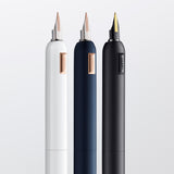 LAMY Dialog cc 081 – Pluma estilográfica noble en acabado de pintura azul mate con mecanismo de giro y totalmente retráctil parcialmente platino de 14 quilates, pluma de oro rosa, grosor de la pluma F