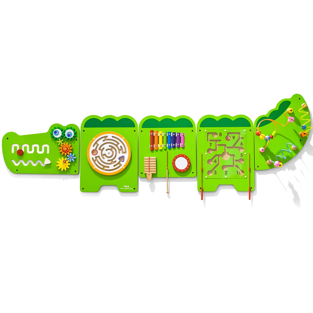 VIGAtoys Viga Toys-Juego de Pared, diseño de cocodrilo, Color Verde, Medium (50346)